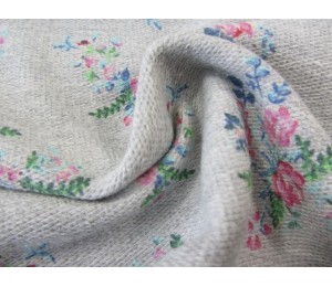 Sweat - grau meliert Blumen